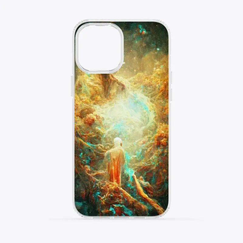 Clear Phone Case with Nebula and Person